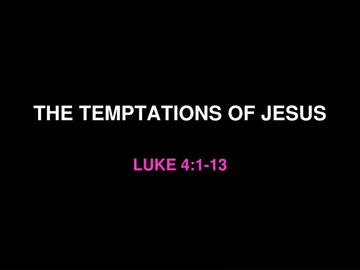 the temptations of jesus