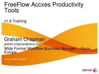 FreeFlow Accxes Productivity Tools v1.6 Training