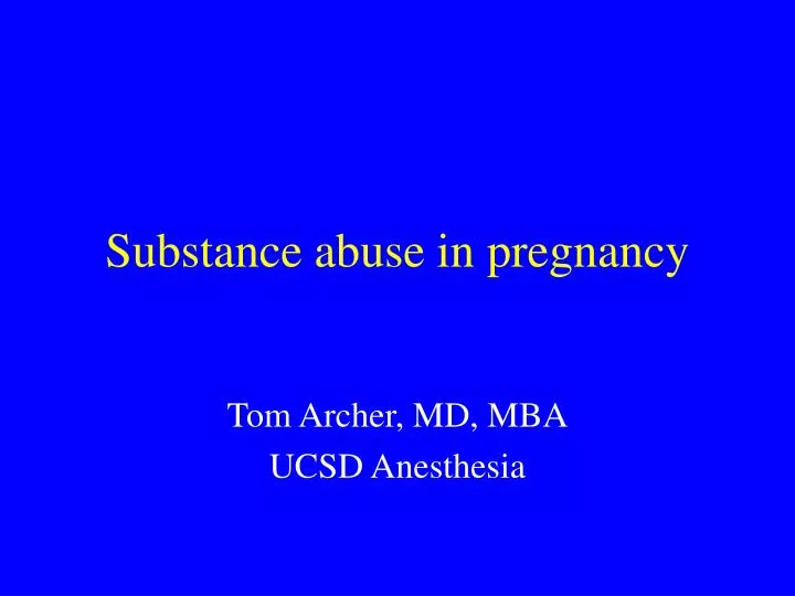 substance abuse in pregnancy