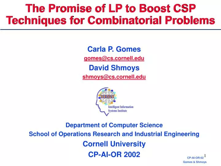 the promise of lp to boost csp techniques for combinatorial problems