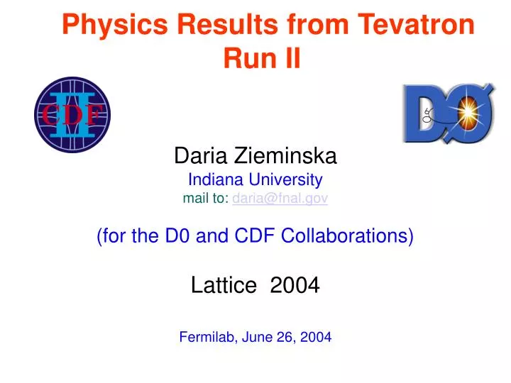 physics results from tevatron run ii