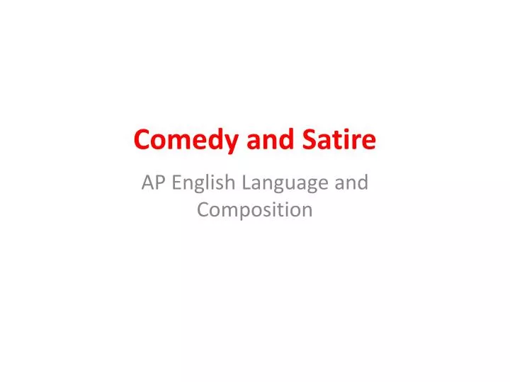 comedy and satire