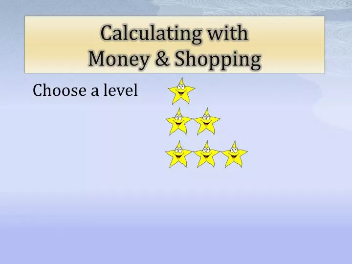 calculating with money shopping