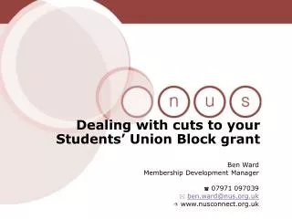 Dealing with cuts to your Students’ Union Block grant