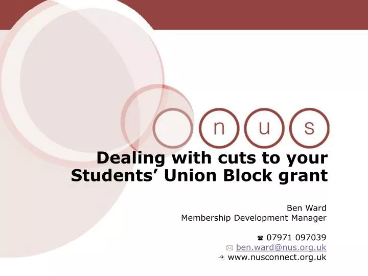 dealing with cuts to your students union block grant