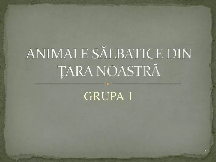 animale s lbatice din ara noastr