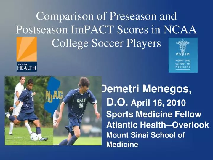 comparison of preseason and postseason impact scores in ncaa college soccer players