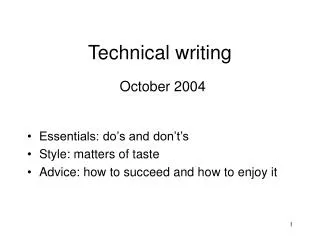 Technical writing October 2004
