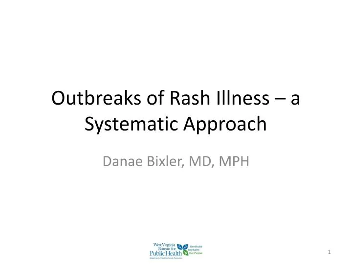 outbreaks of rash illness a systematic approach