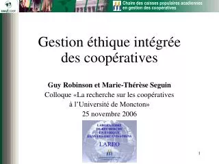 gestion thique int gr e des coop ratives