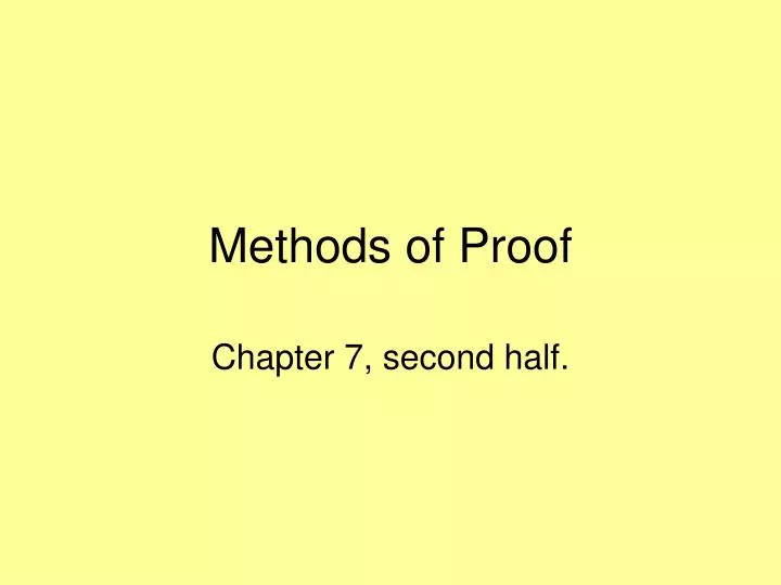 methods of proof