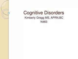 Cognitive Disorders