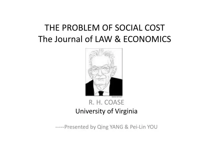 the problem of social cost the journal of law economics