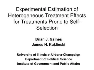 Experimental Estimation of Heterogeneous Treatment Effects for Treatments Prone to Self-Selection