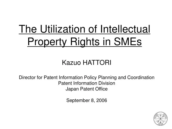 the utilization of intellectual property rights in smes