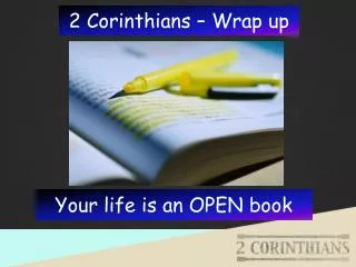 2 Corinthians – Wrap up