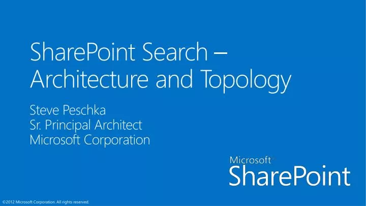 sharepoint search architecture and topology
