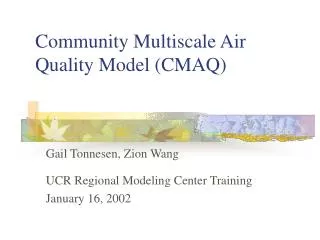 Community Multiscale Air Quality Model (CMAQ)