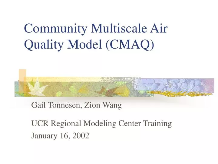 community multiscale air quality model cmaq