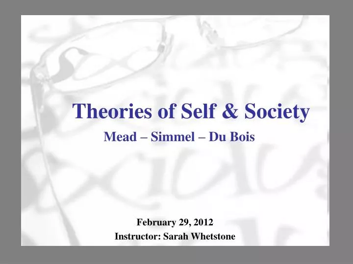 theories of self society