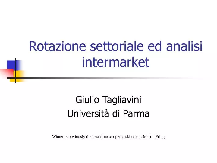 rotazione settoriale ed analisi intermarket