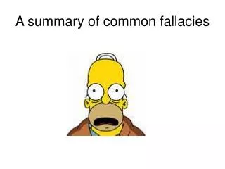 A summary of common fallacies