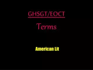 GHSGT/EOCT Terms