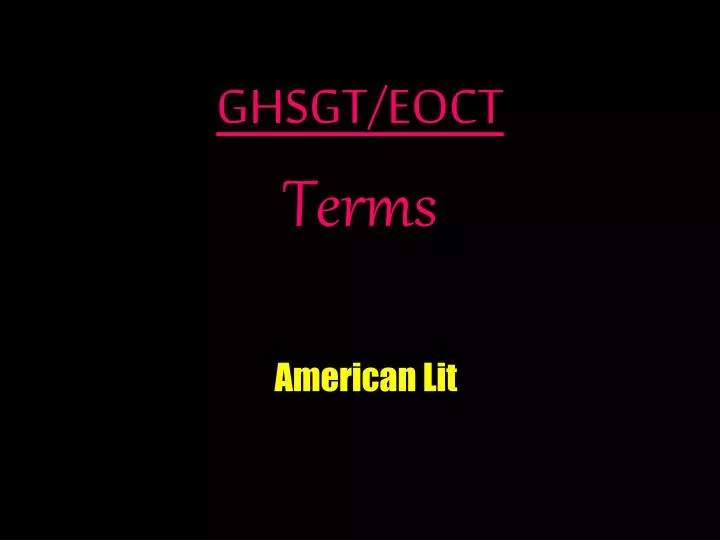 ghsgt eoct terms