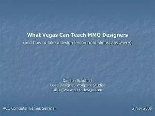 What Vegas Can Teach MMO Designers