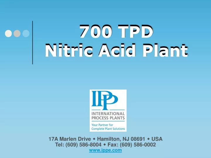 700 tpd nitric acid plant