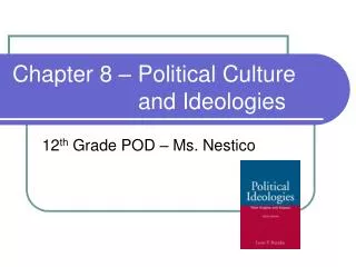Chapter 8 – Political Culture 			 and Ideologies