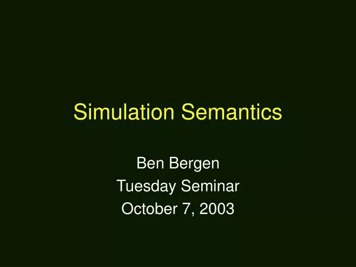 simulation semantics