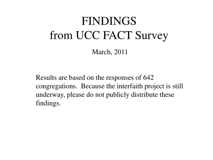 findings from ucc fact survey
