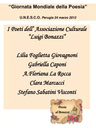 poesia al bonazzi