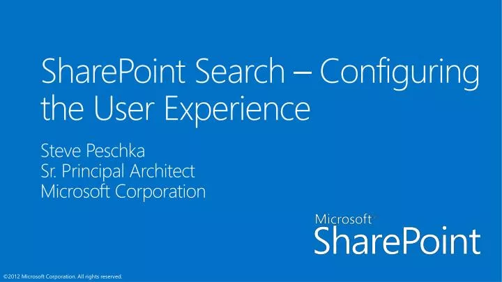 sharepoint search configuring the user experience