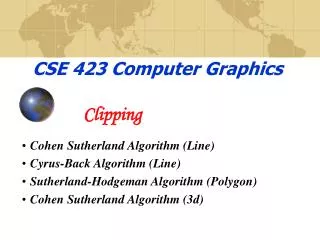 CSE 423 Computer Graphics