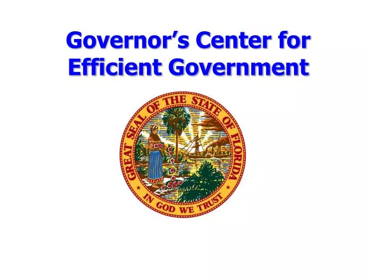 governor s center for efficient government