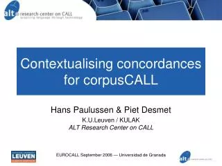 Contextualising concordances for corpusCALL