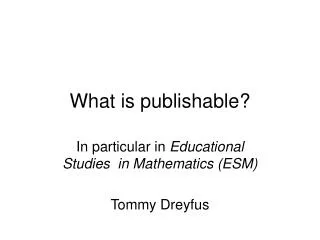 What is publishable?