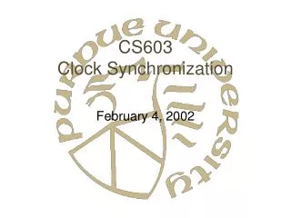 CS603 Clock Synchronization
