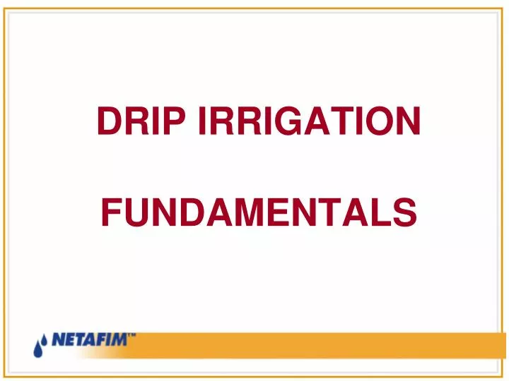 drip irrigation fundamentals