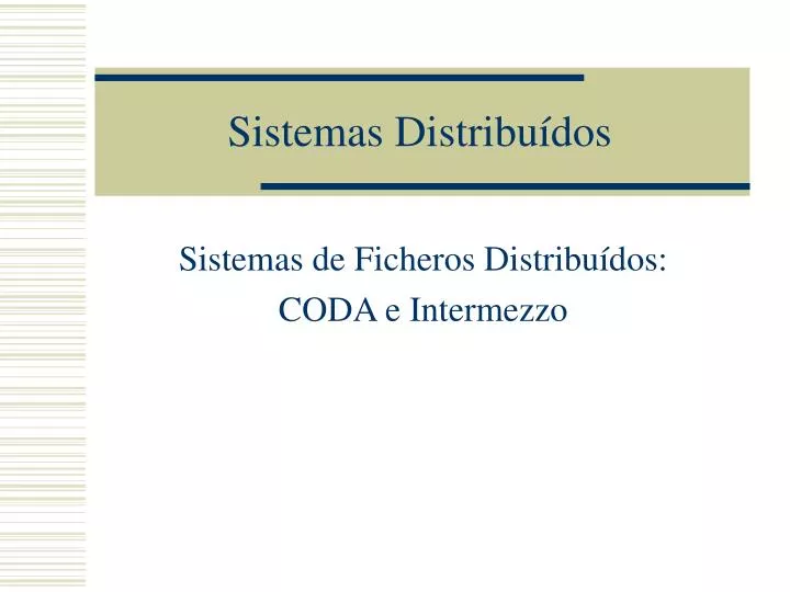 sistemas distribu dos
