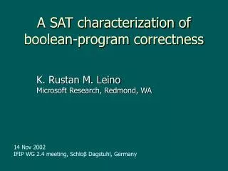 A SAT characterization of boolean-program correctness