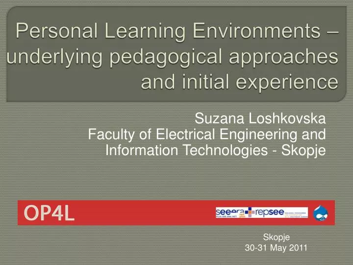personal learning environments underlying pedagogical approaches and initial experience