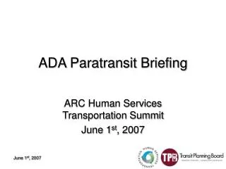 ADA Paratransit Briefing
