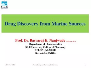 Drug Discovery from Marine Sources
