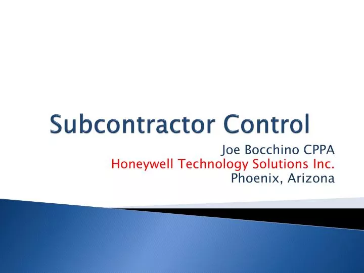 subcontractor control