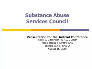 Substance Abuse Services Council
