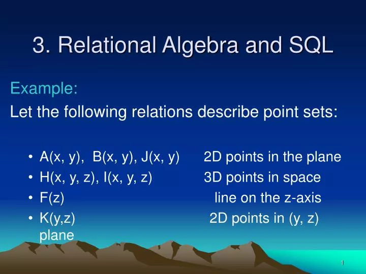 3 relational algebra and sql