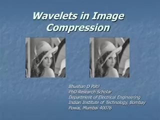 Wavelets in Image Compression